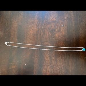 Tiffany & Co. Elsa Perreti silver and turquoise delicate necklace